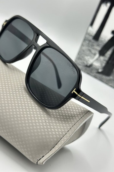 Tom Ford Siyah Çerçeve Siyah Cam Unisex Güneş Gözlüğü G1992-VLL Tom Ford Siyah Çerçeve Siyah Cam Unisex Güneş Gözlüğü G1992-VLL