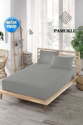 ELY PARKERRenkli Alez Gri-sıvı Geçirmez-pamuk Kapitoneli Fitted-çift Kişilik-tek Kişilik-bebek Alezi