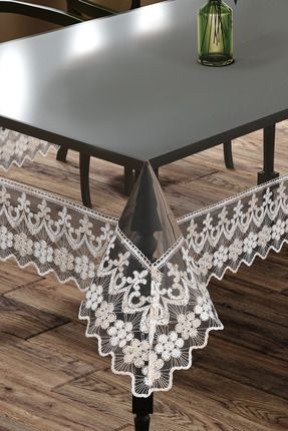 starlet home collection Yonca Şeffaf Silikon Fransız Dantelli Masa Örtüsü starlet home collection Yonca Şeffaf Silikon Fransız Dantelli Masa Örtüsü