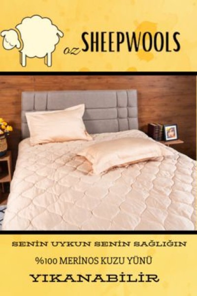 ozsheepwoolsÇİFT KİŞİLİK YÜN YORGAN&PİKE -İNCE YAZLIK-%100 MERİNOS YÜN - %100 SATEN PAMUK DIŞ KUMAŞ-YIKANABİLİR